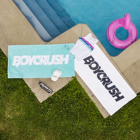 BOYCRUSH WHITE BEACH TOWEL